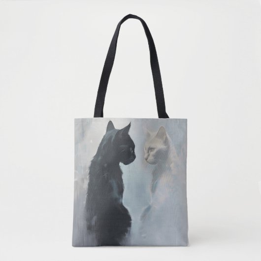 Cat Stare Canvas tas All-Over Print voor kattenlie (Voorkant)