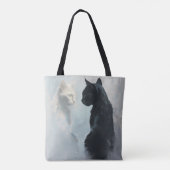 Cat Stare Canvas tas All-Over Print voor kattenlie (Achterkant)