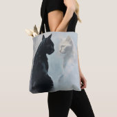 Cat Stare Canvas tas All-Over Print voor kattenlie (Dichtbij)