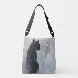 Cat Stare Crossbody Canvas tas All-Over Print