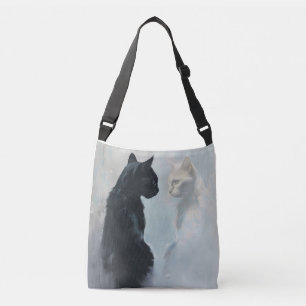 Cat Stare Crossbody Canvas tas All-Over Print