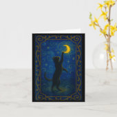 Cat Starry Night Van Gogh Cat Funny Cat Lover Mom  Kaart (Gele Bloem)