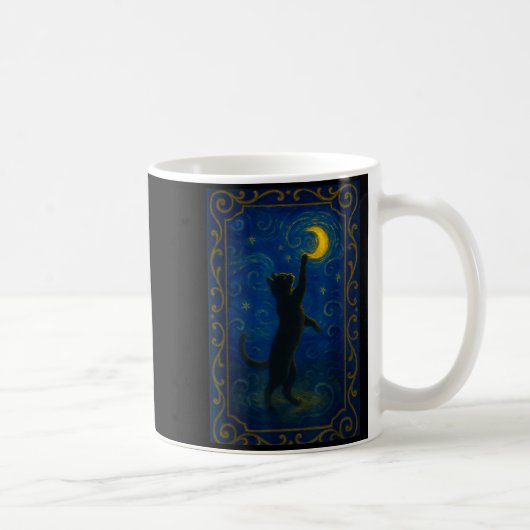 Cat Starry Night Van Gogh Cat Funny Cat Lover Mom Koffiemok (Rechts)