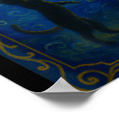 Cat Starry Night Van Gogh Cat Funny Cat Lover Mom  Poster (Hoek)