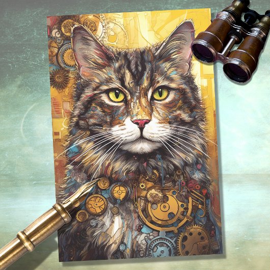Cat Steampunk 1 Decoupage papier