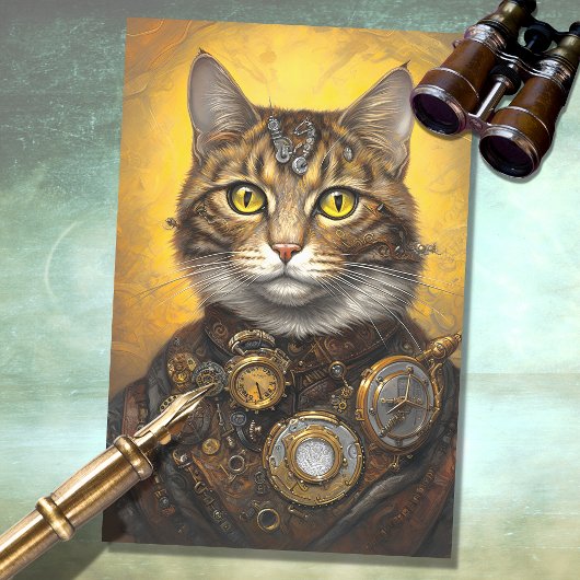 Cat Steampunk 2 Decoupage papier