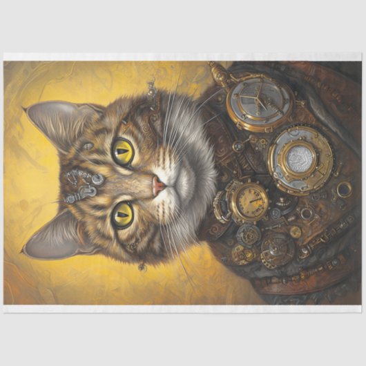 Cat Steampunk 2 Decoupage papier (Voorkant)