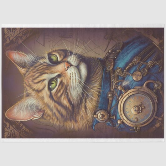 Cat Steampunk 3 Decoupage papier (Voorkant)