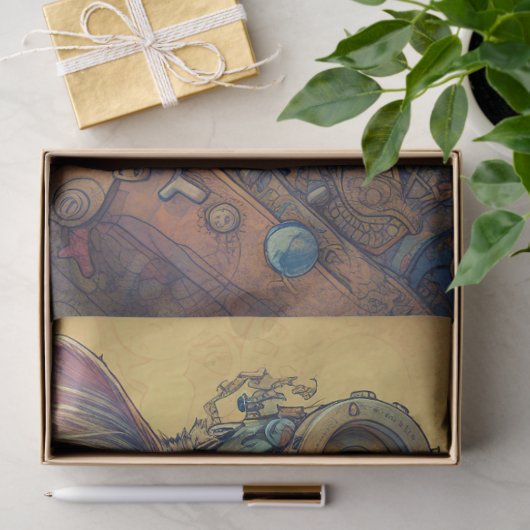 Cat Steampunk 4 Decoupage Papier (Geschenk)