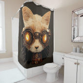 Cat Steampunk Gothic Retro Kat Douchegordijn (In situ)