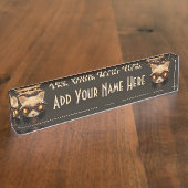 Cat Steampunk Gothic Retro Kat Naambordje (Zijkant)