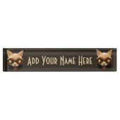 Cat Steampunk Gothic Retro Kat Naambordje (Voorkant)