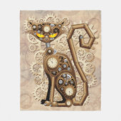 Cat Steampunk  Retro Style Machine Fleece Deken (Voorkant)