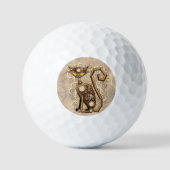 Cat Steampunk  Retro Style Machine Golfballen (Voorkant)