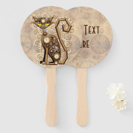 Cat Steampunk  Retro Style Machine Handwaaier (Voorkant en achterkant)