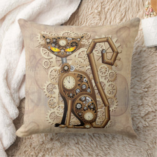 Cat Steampunk  Retro Style Machine Kussen
