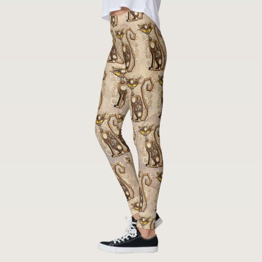 Cat Steampunk Retro Style Machine Leggings (Links)