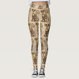 Cat Steampunk  Retro Style Machine Leggings
