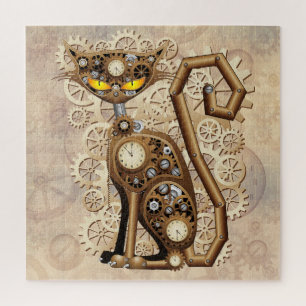 Cat Steampunk  Retro Style Machine Legpuzzel