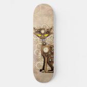 Cat Steampunk Retro Style Machine Persoonlijk Skateboard (Voorkant)