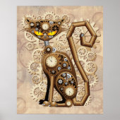 Cat Steampunk  Retro Style Machine Poster (Voorkant)
