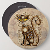 Cat Steampunk Retro Style Machine Ronde Button 6,0 Cm (Voorkant /achterkant)