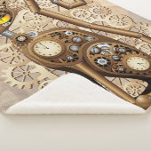 Cat Steampunk Retro Style Machine Sherpa Deken (3/4)