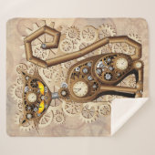 Cat Steampunk Retro Style Machine Sherpa Deken (Voorkant (horizontaal))