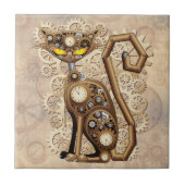 Cat Steampunk Retro Style Machine Tegeltje (Voorkant)