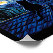 Cat Sterrennacht Van Gogh Cat Art Lover Funny Cat Poster (Hoek)