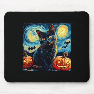 Cat Sterrennacht Van Gogh Cat Lover Pumpkins Vleer Muismat