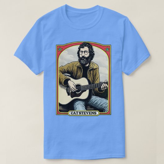 Cat Stevens Retro Fan Illustratie T-shirt (Design voorkant)
