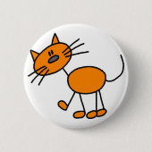 Cat Stick Figuur Button (Voorkant)