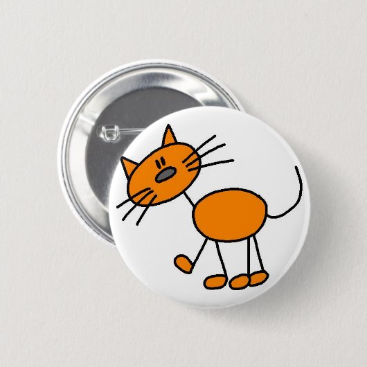 Cat Stick Figuur Button (Voorkant /achterkant)