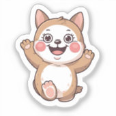 Cat Sticker,,Cute Cat Sticker,,Kawaii Cat Sticker, Sticker (Voorkant)