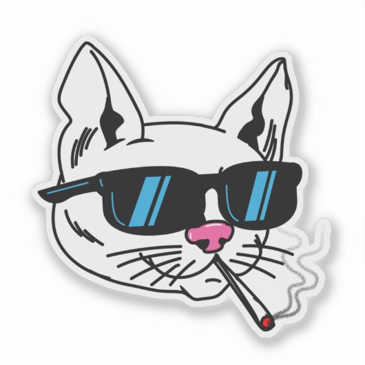 Cat Sticker-zonnebril Sticker (Voorkant)