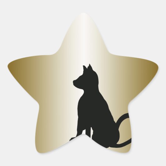 Cat Stickers Gold Black Kitty Katten (Voorkant)
