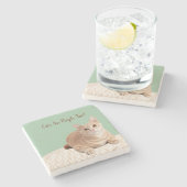 Cat Stone Onderzetter, Cat's zijn ook mensen! Stenen Onderzetter (Zijkant)