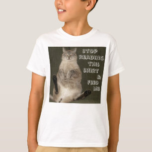 Cat STOP LEZEN SHIRT & FEED ME Kinder Basic T-shir