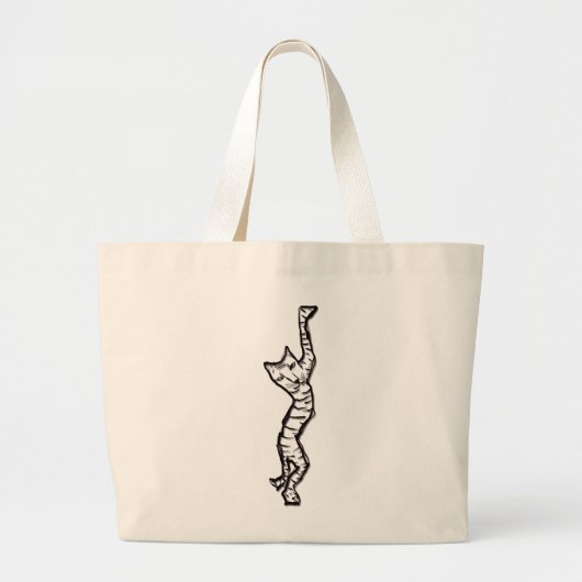 Cat Stretch! Grote Tote Bag (Voorkant)
