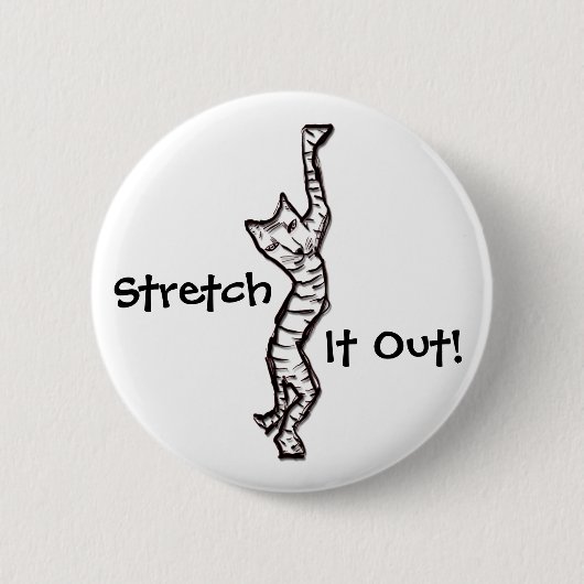 Cat Stretch! Ronde Button 5,7 Cm (Voorkant)