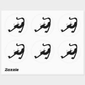 Cat Stretch Silhouette Ronde Sticker (Vel)