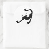 Cat Stretch Silhouette Ronde Sticker (Tas)
