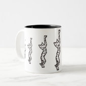 Cat Stretch! Tweekleurige Koffiemok (Voorkant links)