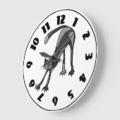 Cat Stretching Clock Grote Klok (Hoek)
