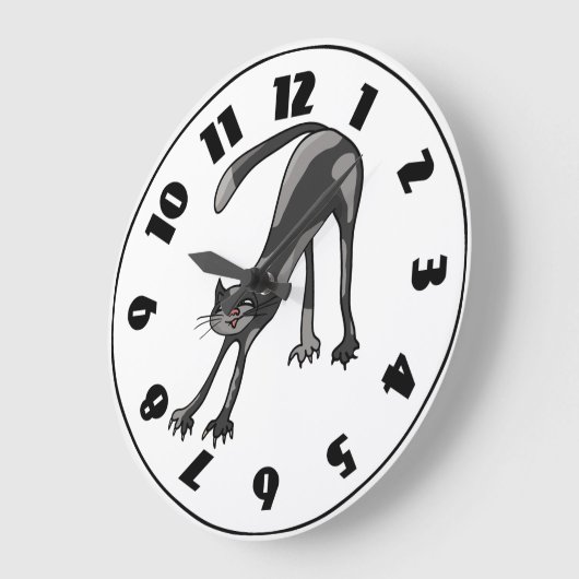Cat Stretching Clock Grote Klok (Hoek)