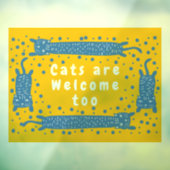 Cat Stretching Grey Welkom Raamsticker (Vel 3)