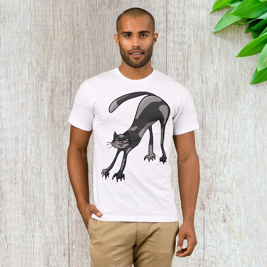 Cat Stretching Mannen T-shirt