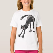 Cat Stretching Meisjes T-shirt (Voorkant)
