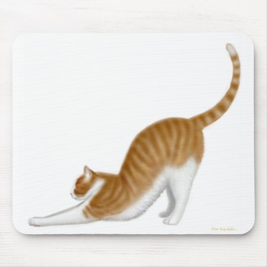 Cat Stretching Mousepad Muismat (Voorkant)
